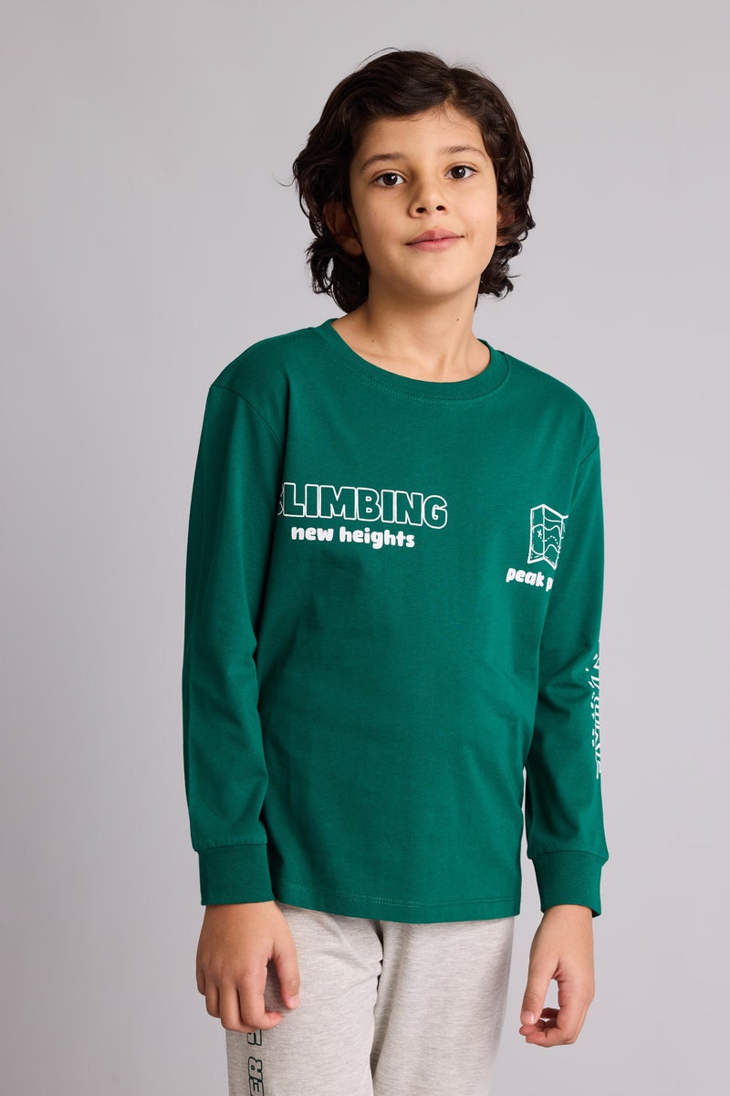 DeFacto Green Boy Boy Regular Fit 2 Piece Pajama Set Casual - Image 3